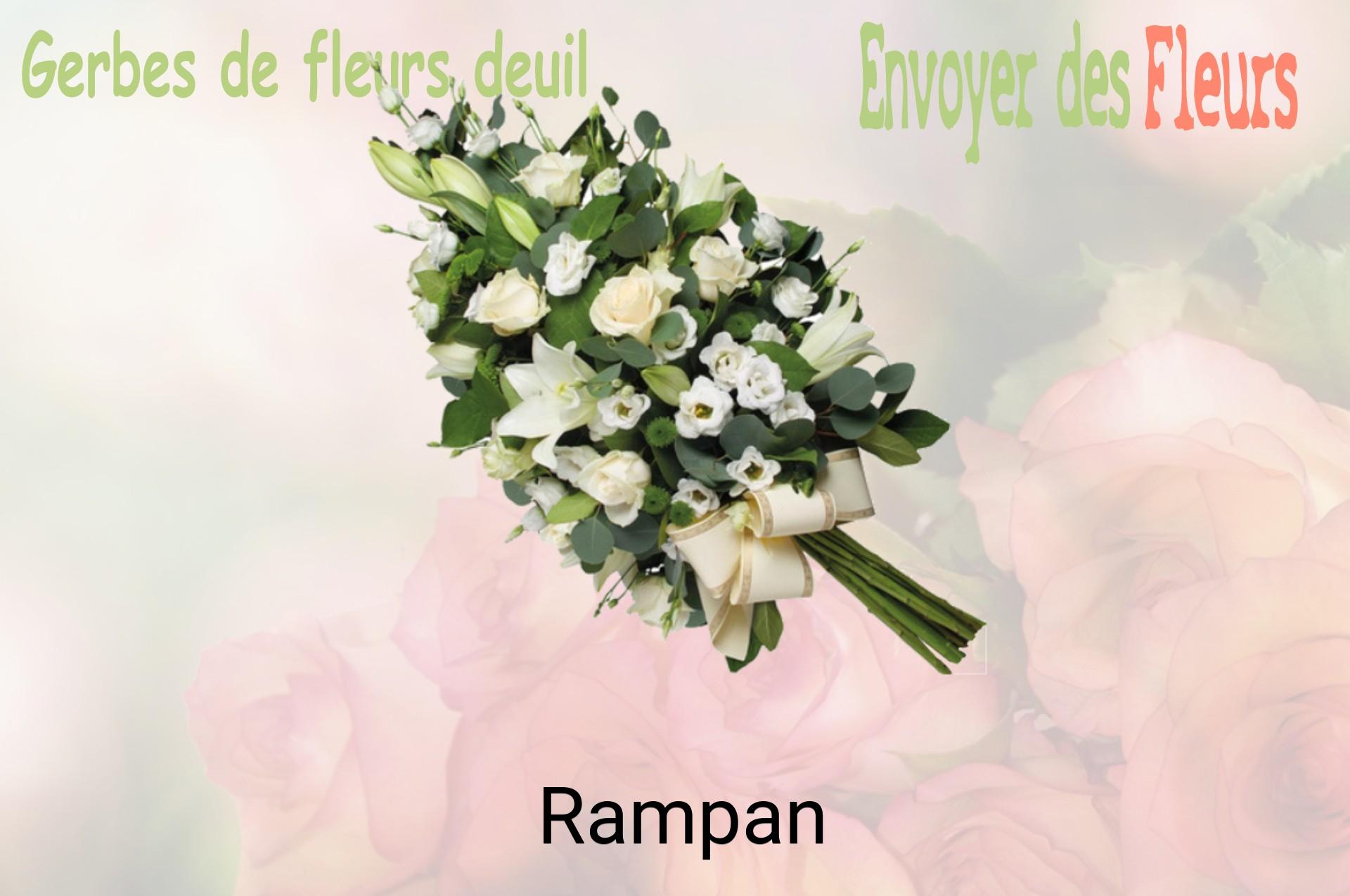 Gerbe de fleurs de deuil livrée à Rampan